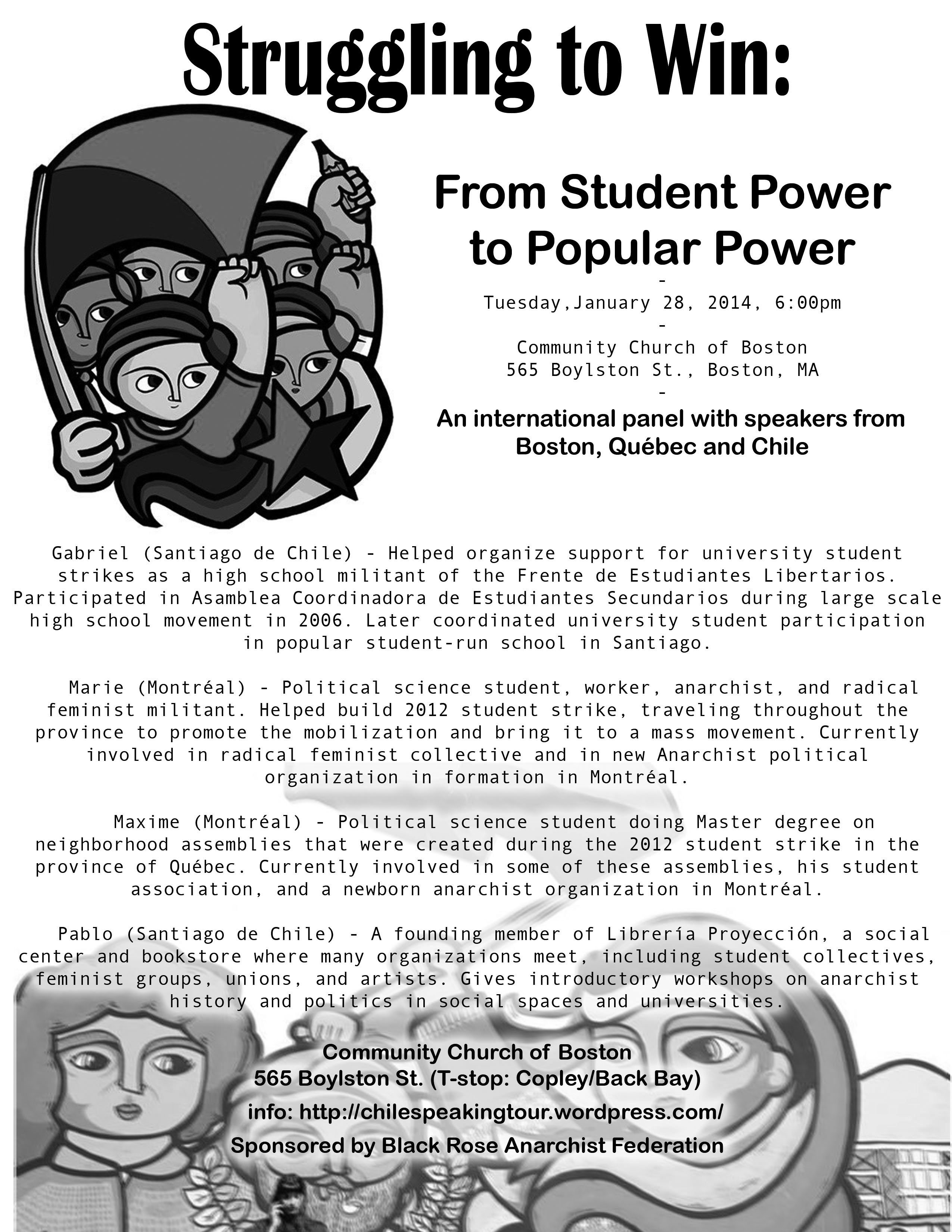Tuesday: From Student Power to Popular Power